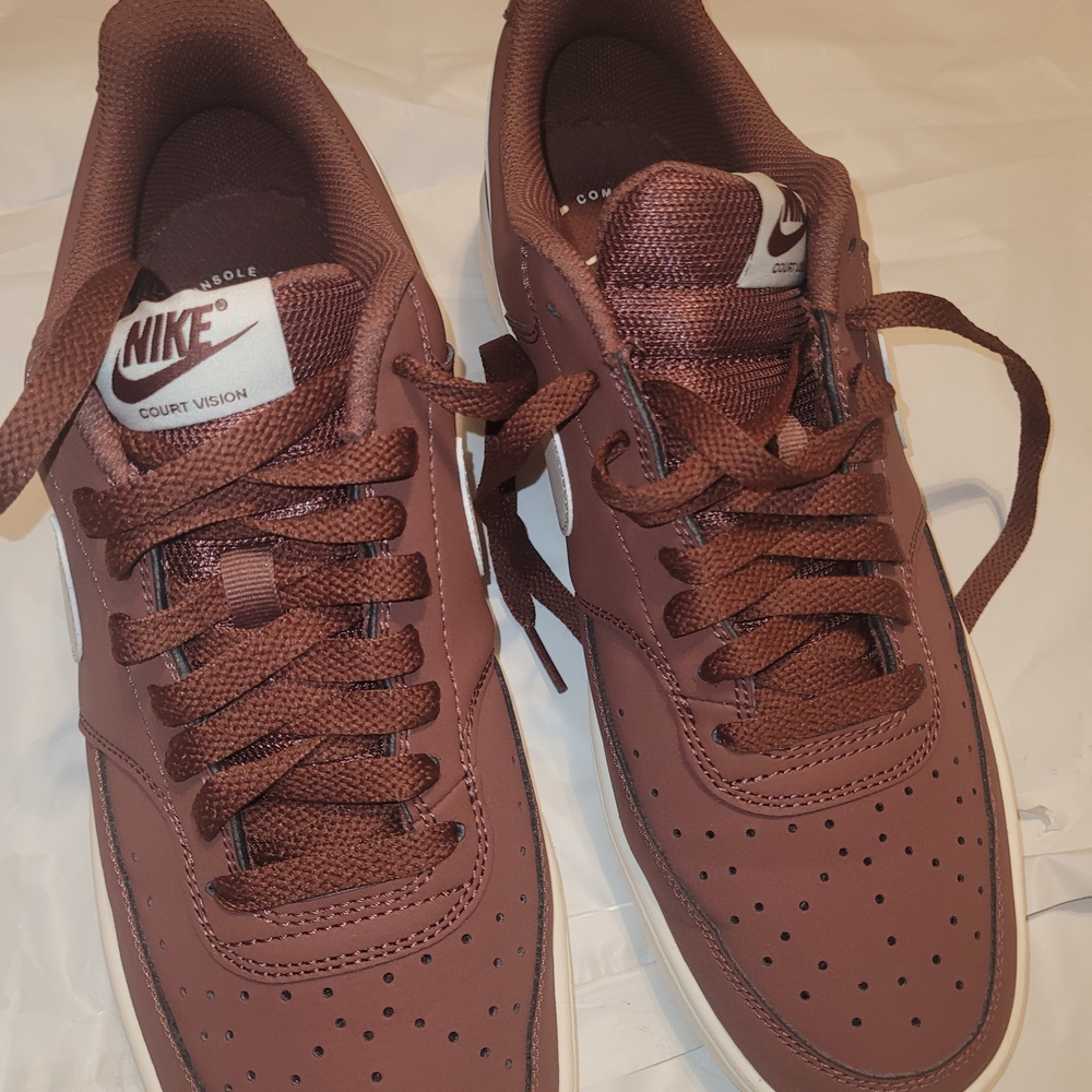 Nike Men's Chocolate Brown Court Vision Sneakers